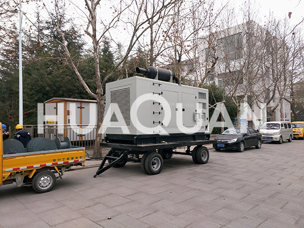 山東青島黃島區300kW 移動式發電機組電站